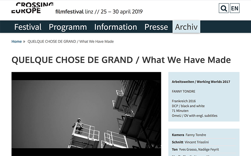 CROSSING EUROPE FESTIVAL, Linz
Lire